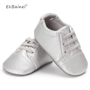 0-18 Ay Ilk Yürüyüşe Bebek Spor Sneaker Ayakkabı Yürüyor Bebek Erkek Kız Ayakkabı PU Deri Yumuşak Taban Prewalker Beşik Ayakkabı