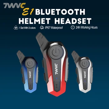 1/2 adet E1 Bluetooth İnterkom moto rcycle Kask Bluetooth Kulaklık 2 Binici 1000m Intercomunicador Moto İnterkom Kulaklık