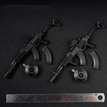 1/6 Ölçekli AK47 Taktik Siyah Sürüm Silah Modeli Montaj Plastik Silah için 12 inç Aksiyon Figürü