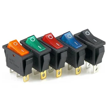 1 ADET KCD3 Rocker Anahtarı 15A /20A 125 V/250 V 3 Pin Elektrik ekipmanları Güç anahtarı Kırmızı, sarı, mavi, yeşil siyah