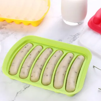 1 Adet Sosis makinesi silikon kalıp DIY Hot Dog El Yapımı jambon sosis kalıp 6 in 1 Mutfak Yapımı ve Soğutmalı Hot Dog aracı