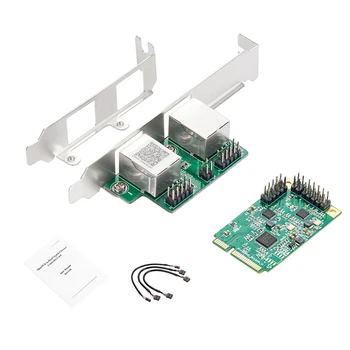 1 Adet YENİ MİNİ PCIE Ağ Kartı 10/100/1000Mbps Çift Bağlantı Noktalı Gigabit Ağ Kartı RTL8111H Ethernet Ağ Adaptörü