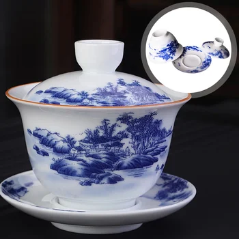 1 Takım Geleneksel Çin Çay Kase Fincan Kasesi Çay Tabağı kapaklı kase Hediye için