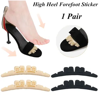 1 Çift kaymaz Flip Flop Kadın Sandalet Yüksek Topuklu Anti-Ağrı Tabanlık Etiket Kendinden Yapışkanlı Topuk Çıkartmalar Ön Ayak Pedi 2 Renk