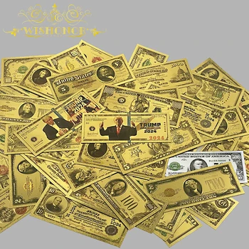 10 adet/grup Güzel Her Türlü Farklı Yıl Amerika Banknot Altın Banknot 24 k Altın Kaplama Koleksiyonu İçin
