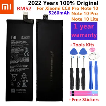 100 % Orijinal BM52 5260mAh Telefon Pil İçin Xiaomi Mi Not 10 Lite / Not 10 Pro / CC9pro CC9 Pro Yedek Piller Bateria