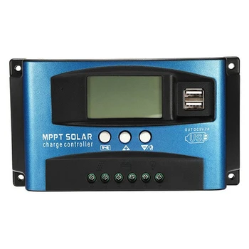 100A MPPT Solar şarj regülatörü Çift USB lcd ekran 12V 24V Otomatik Güneş hücre paneli Şarj Regülatörü Yük