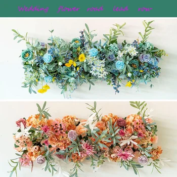 100cm Yapay İpek Gül Sıra DIY Düğün Yol Rehberi Kemer Dekorasyon yapay çiçek Açılış Stüdyo Sahne Giyinmek Çiçek