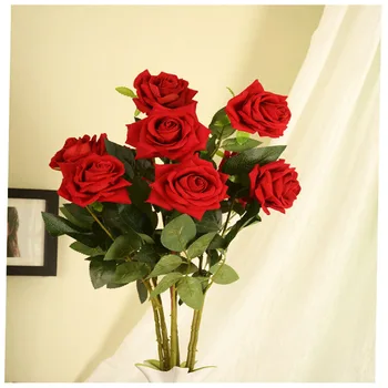 10CM 1 ADET Romantik Gül yapay çiçek DIY Kırmızı Pembe İpek Sahte Çiçek Parti Ev Düğün Dekorasyon için sevgililer Günü