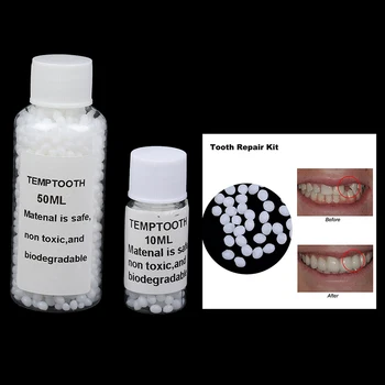 10ml / 50ml Katı Protez Yapıştırıcı Tutkal Ağız Boşluğu Geçici Diş Dolum Katı Malzeme Yerine Eksik Onarım DIY Araçları