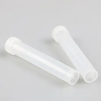 10ml Plastik Cear Test Tüpleri Şişeler Örnek Konteyner Toz Zanaat vidalı kapak Şişeleri Ofis Okul Kimya Malzemeleri 200 adet