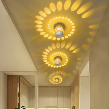 110V 220V Alüminyum Spiral led duvar lambası Yatak Odası Başucu Lambası Oturma Odası Bar KTV Koridor Koridor Aplik tavan lambası