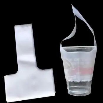 12.5 * 23cm T şekli Şeffaf Plastik Tek Fincan Ambalaj Poşetleri Suyu Kahve süt kupası Çıkarma Taşıyıcı Kılıfı İçecek Şeffaf Pa