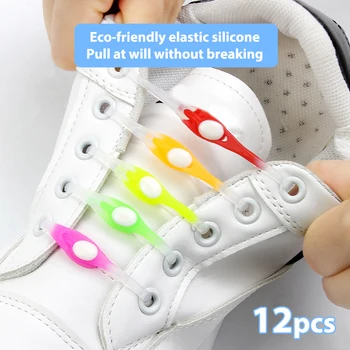 12 Adet Degrade Ayakabı Elastik Ayakkabı Bağcıkları Hiçbir Kravat Ayakkabı Bağı Fit Tüm Sneakers Fit Kayış Ayakkabı Dantel