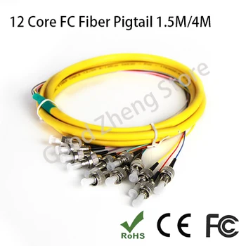 12 Çekirdekli FC / UPC 1.5 M/4M Tek Modlu SM Pigtail Fiber Optik Pigtai FC Gevşek Kablo