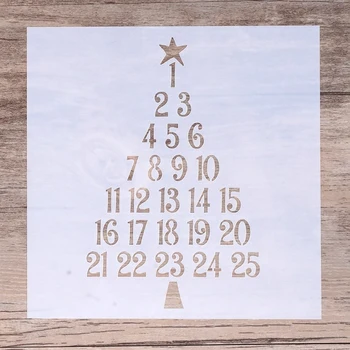 13 cm DIY Zanaat Katmanlı Mektup Noel Şablonlar Scrapbooking Boyama Damgalama Albümü Dekoratif Kabartma Kağıt Kartları