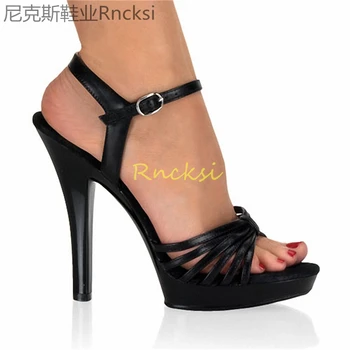 13cm Yeni yaz moda yüksek topuklu ayakkabılar gösterisi sandalet kadın ince topuk seksi toka süper yüksek topuklu ayakkabılar