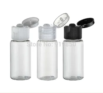 15 ml (100 adet/grup) küçük şeffaf yuvarlak plastik şişe Kapaklı, Küçük Plastik Kozmetik PET Şişe, yeniden doldurulabilir şişe