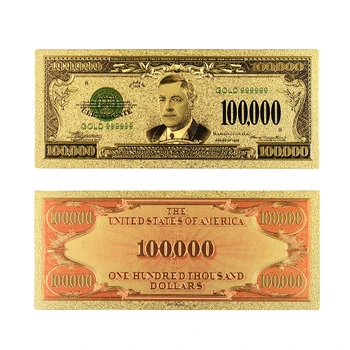 1934 Yıl ABD 24 k Altın Banknotlar Altın Kaplama Abd Yüz Bin Dolarlık Banknot Koleksiyonları Banknotlar Para Sahte Para