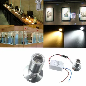 1W Mini Takı ışık kabin lambası Alüminyum Tavan LED Spot ışık projektör Sürücü İle beyaz Sıcak Beyaz AC85-265V