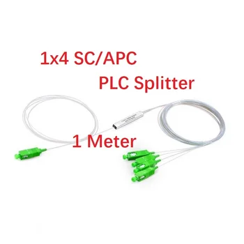 1x4 1 Metre 1 adet SC / APC PLC Splitter Fiber Optik Yüksek Kaliteli SM 0.9 mm çelik boru FTTH Fiber Optik PLC ayırıcı