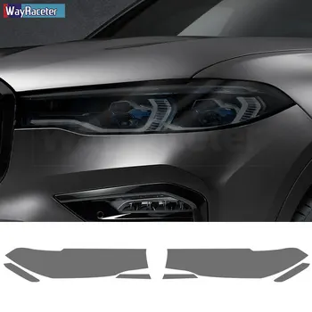 2 Adet Araba Far koruyucu film Şeffaf Füme Siyah TPU Sticker BMW İçin X7 G07 M50i M50d 2019 2020 2021 2022 Aksesuar
