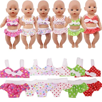 2 Adet / takım oyuncak bebek giysileri Sevimli Mayo 18 İnç amerikan oyuncak bebek ve 43 Cm Yeni Doğan bebek nesneleri, bebek Aksesuarları kız çocuk oyuncağı Hediyeler