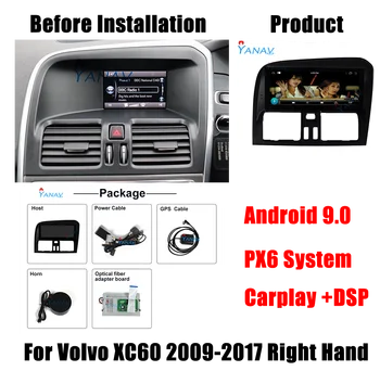 2 Din Android Araba GPS Navigasyon Radyo DVD Multimedya Oynatıcı Volvo XC60 2009-2017 Sağ El Stereo Alıcı Dokunmatik HD Ekran