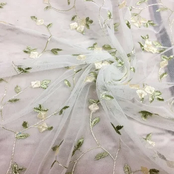 2 Metre Pembe Beyaz Siyah Nakış Çiçek Fransız Dantel Kumaş Gül Yumuşak Örgü Tül Dantel Elbise Eşarp tekstil aksesuarları