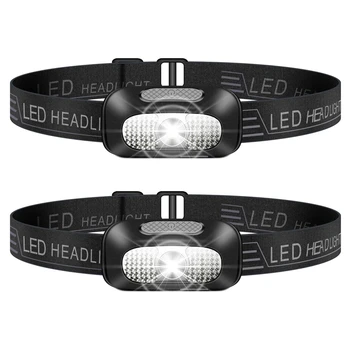 2 Paket LED kafa ışık açık kafa ışık 5 modları kafa lambaları kamp tırmanma yürüyüş balıkçılık gece okuma koşu