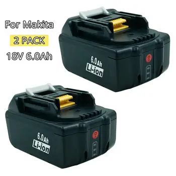 2 adet 6000mAh BL1860 için Yedek Makita 18V lityum iyon batarya BL1830 BL1840 BL1850 BL1860B LXT400 Güç Araçları LED Göstergesi