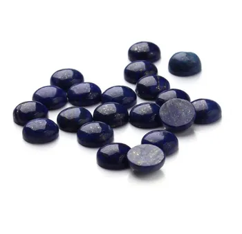 20 adet/grup Boncuk Cabochon lapis lazuli Doğal Taşlar Yuvarlak Gevşek Boncuk Cabochon Cameo Fit DİY Yüzük Küpe Takı Yapımı için