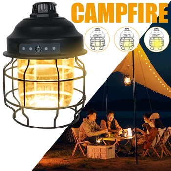 20000mAh Yeni Vintage Asılı Fenerler 3600mAh Pil sıcak ışık Led kamp Lambası şarj Edilebilir Hafif çadır ışığı açık