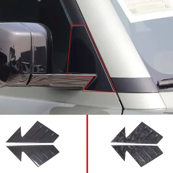 2020-2023 Land Rover Defender 110 için Gerçek Karbon Fiber araba ön cam aynaları A-pillar üçgen ayar kapağı araba aksesuarları
