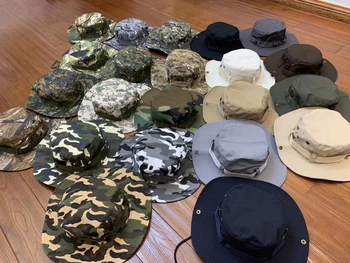 2020 Kamuflaj Taktik Kap Askeri Boonie Şapka ABD Ordusu Kapaklar Camo Erkekler Açık Spor Güneş kova kapağı Balıkçılık Yürüyüş Avcılık Şapka