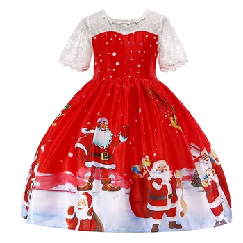 2020 Kış Kız Elbise Noel Baba Noel Giysileri Çocuklar Kızlar İçin Elbise Kostüm Karnaval Parti Elbise Prenses Elbise vestidos