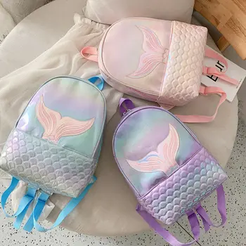 2022 Yeni Sıcak Kadın Kızlar Glitter Çanta Mermaid Sırt Çantası Kız Okul Kitap omuzdan askili çanta Sırt Çantası PU Lazer Sırt Çantaları Seyahat