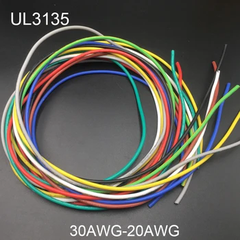 20AWG UL3135 600V 200C Mavi Yeşil Sarı Kırmızı Sarma Kalaylı Bakır Silikon Yalıtımlı Telli Örgü elektrik teli kablo kordonu