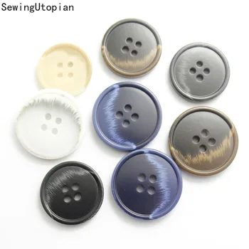 20PCS 15-25mm Reçine 4 Dikiş Aksesuarları Boyutu Giyim Dekoratif Plastik Düğmeleri için Tam Delik Düğmeleri el Yapımı DIY Butonuna