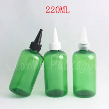 220ML Yeşil Sivri Ağız Kapağı , 220CC Boş Kozmetik Konteyner , Reçel / Kozmetik Su Ambalaj Şişe Plastik Şişe 