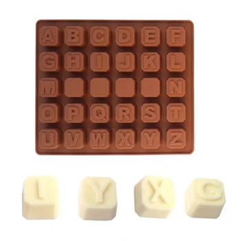26 İngilizce harfler 4 beyaz tahta çikolata silikon kalıp şeker buz küpü kalıp pasta sabun kalıp fondan kek DIY pişirme aracı