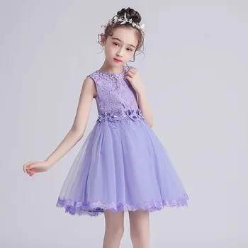 3-12Years Prenses Elbise Pullu Parti Çocuk Giysileri Çiçek Kız Düğün Akşam Dantel Balo Zarif Çocuklar Kızlar için Elbiseler