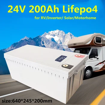 3 ADET 24V 200Ah Lifepo4 pil paketi ile 100A BMS İnvertör Güneş RV EV AGV golf arabası yedek güç + 20A Şarj Cihazı