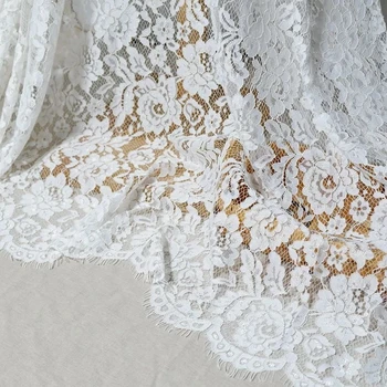 3 M / grup Lüks Kemik Hattı Fransız Kirpik Dantel Kumaş Siyah Beyaz Dantel El Yapımı DIY Giyim düğün elbisesi Aksesuarları