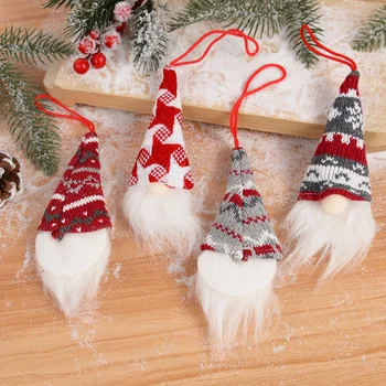 3 adet Noel Gnome Yüzsüz Bebek Santa Örme Peluş Noel Ağacı Asılı Kolye Süs Yeni Yıl Hediye Ev Dekorasyon Navidad
