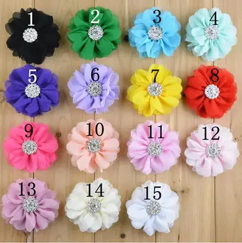 30 ADET 7CM şifon çiçek çocuk kafa bandı DIY zanaat renkleri seçebilirsiniz (HMF-49)