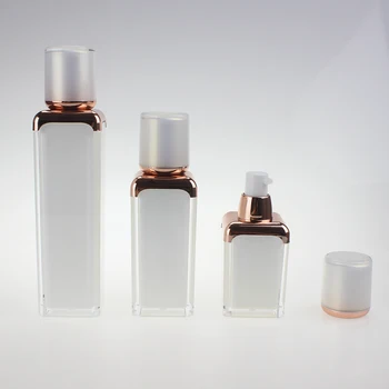 30ml Lüks Sqaure akrilik havasız kozmetik losyon kişisel cilt bakımı konteyner için şişe pompa 