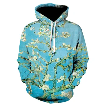 3D Baskı yaprak hoodies tops kazak Erkek / Kadın kapüşonlu eşofman üstü Rahat yeşil çiçek Hoodie ot 3d hoodies ceket homme Tops