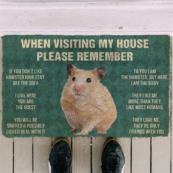 3D Baskılı Lütfen Unutmayın Hamster Paspas Kaymaz Kapı Paspaslar Dekor Sundurma Paspas 02