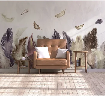 3D Modern Soyut El-boyalı Duvar Kağıdı tüyler Duvar Oturma Odası TV arka plan 8d basit renkli Duvar Kağıdı Dekor
